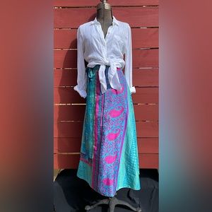 Silk Wrap Maxi Skirt - reversible- Indian Sari